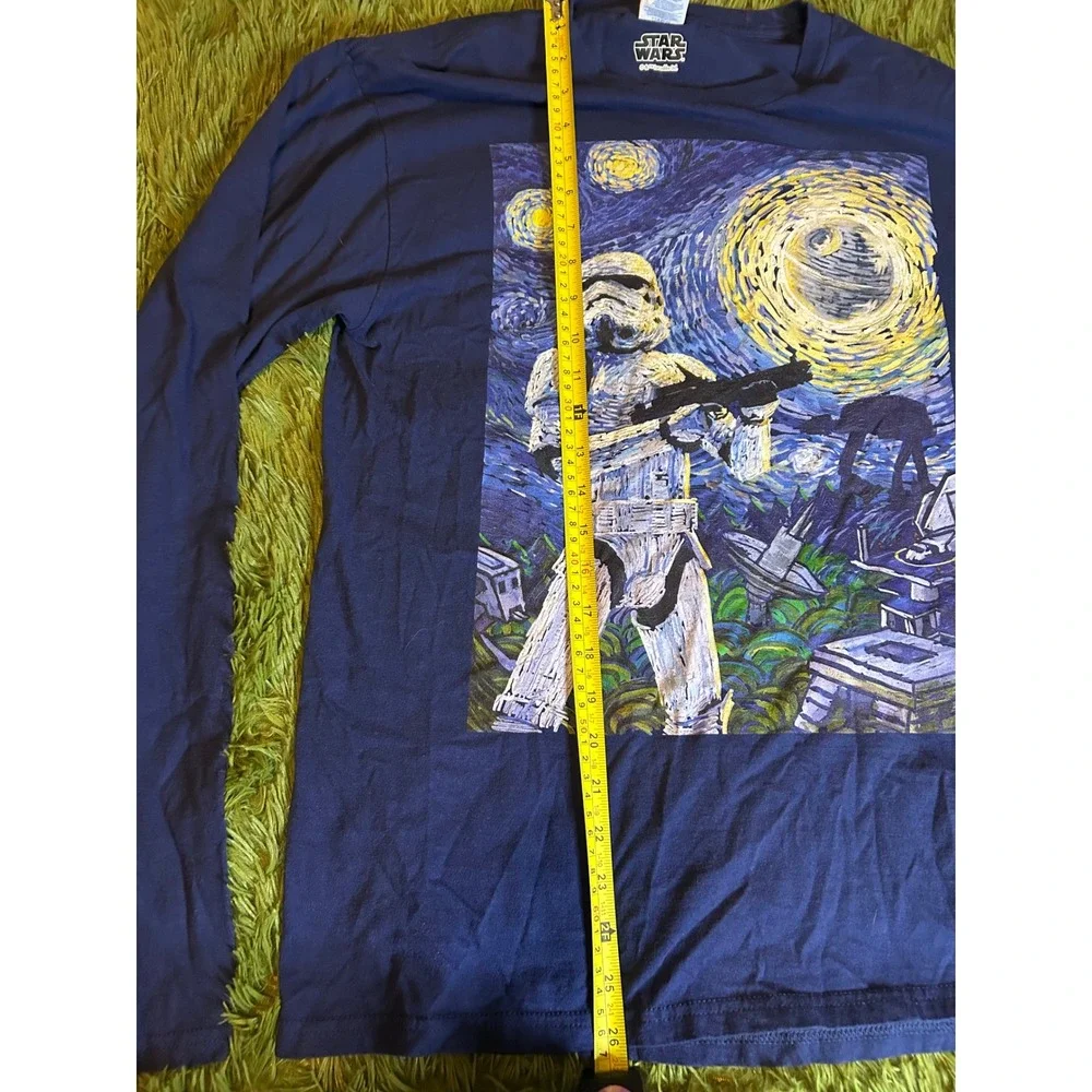 Star Wars Long Sleeve Men Medium Blue Starry Night Stormtrooper Graphic Shirt - Picture 5 of 8